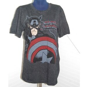 Marvel Captain America‎ T-shirt Men's Medium Mad Engine Avengers 2012 Gray shirt